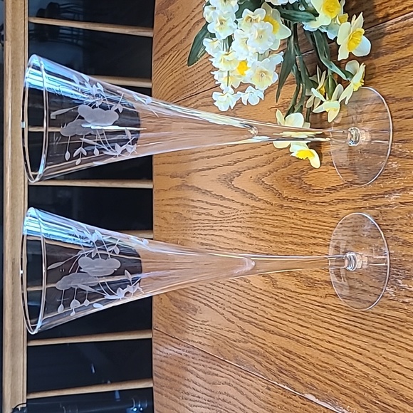 Princess House Toasting Champagne Flutes - Set of 2 - Picture 1 of 6